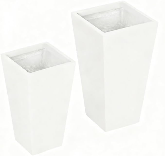 Flower Pots2 Pack Outdoor Planter Setwith Drainage Holes Stackable Plant Potfor Outdoor and Indoor