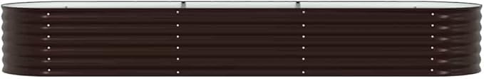 Steel Planter Raised Bed Metal Flower Box Planter Raised Beds Outdoor Garden for Planting Fruit 126x31.5x17.3 Brown -750