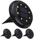 8PCS Solar Outdoor Lights IP65 Waterproof LED Landscape Lighting Rechargeable 500mAh 0.2W Solar Panel Warm White Glow for Garden Pathway Decoration