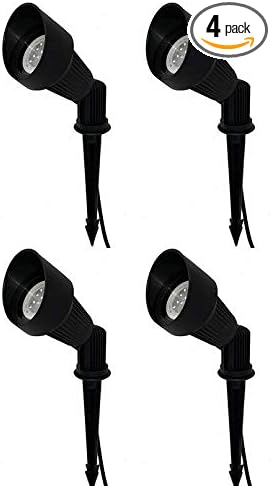 Best Pro Lighting 3W LED Fiberglass Bullet Lights Pack of 4 in Black Finish 12 Volt