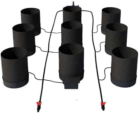 AutoPot 9 Pot GeoPot System with 3 Gallon Fabric Pots - Self-Watering Gravity-Fed Hydroponic System (9Pot with No Tank)
