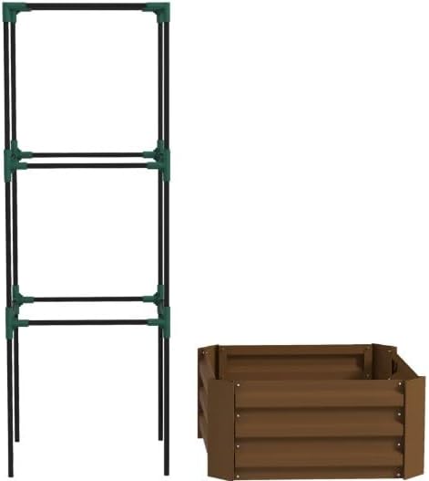 Garden BedRaised Garden BedGalvanized Planter Box with Cage for Climbing Vines
