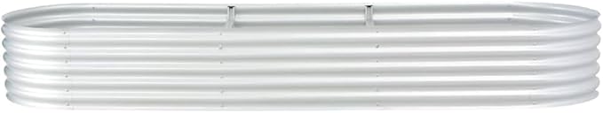 SKM Garden Raised Bed Garden Raised Bed 126x31.5x17.3 Galvanised Steel Silver