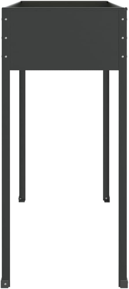 Galvanized Steel Garden Planter Raised Garden Bed Metal Planter Box Stand for Gardening Vegetables Flowers Herb Anthracite 39.6x15.9x35.4 Galvanized Steel -78