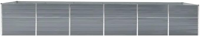 Raised Bed Grey Galvanized Steel Flower pots Flower pots Plant containers for Garden Backyard 189.0 x 31.5 x 30.3 in Durable