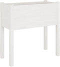 Wooden Garden Planter Box Stand with Legs Outdoor Raised Garden Bed Garden Yard Wood Box for Vegetables Flowers Herbs White 27.6x12.2x27.6 Solid Wood Pine