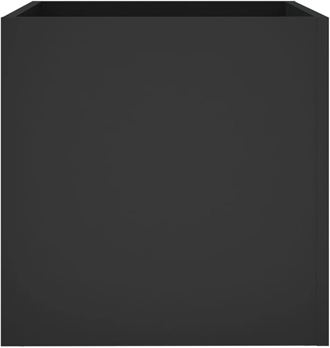 Square Planter Box Black Engineered Wood 15.7x15.7x15.7 inch Modern Indoor Decor Living Room Bedroom Office Low Maintenance