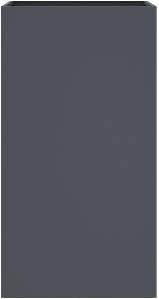 Raised Garden Bed Planter 15x16.5x29.5 Anthracite Cold-Rolled Steel Rectangular Outdoor Container Matte Metal Raised Planter Box for Balcony Patio Vegetable Flower Herbs