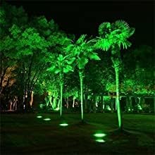 T-SUNUS Green Solar Lights Outdoor 6 Pack IP65 Waterproof 4 LED Solar Spotlight Wall Light Auto-on/Off Security Light Landscape Light for TreePatioYardGardenDrivewayPool Area