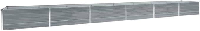 SKM Garden Raised Bed Galvanized Steel 236.2x31.5x17.7 Gray-70721026