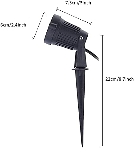 Youngine 12V Outdoor LED Lawn Light Lamps Landscape Spotlight 5W COB Garden Patio Wall Yard Path Decorative Lighting with Spiked Stand Pack of 2 (Warm White) NO Plug