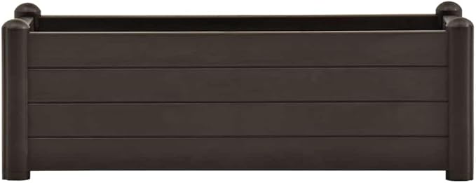 39.4 x 39.4 x 13.8 in Raised Garden Bed Brown UV-Resistant Planter Box 21.1 Gallon Polypropylene Medium Elevated Flower Bed for Patio Balcony Backyard and Terrace