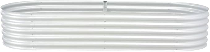 Raised Garden Bed Kit for Vegetables Flower Galvanized Metal Planter Boxs Large Garden Bed Metal Plant Stakes 94.5x31.5x17.3 Galvanized Steel Silver