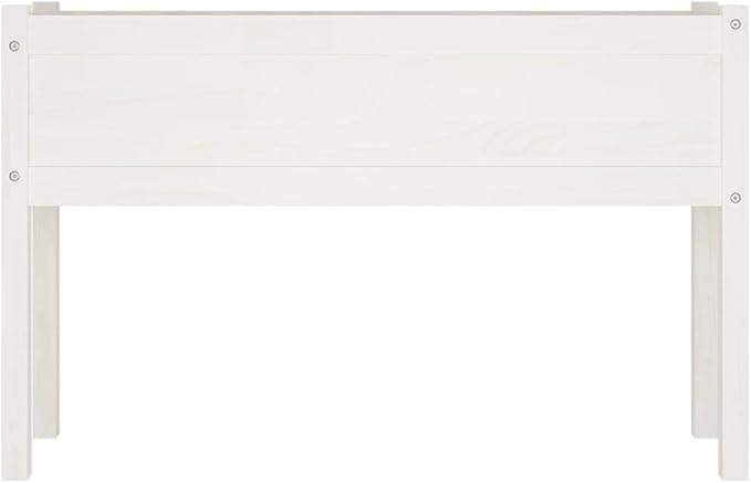 Solid Pinewood Large Planter Durable White Welded Landscape Garden Bed Fence - Outdoor Retaining Wall Fencing