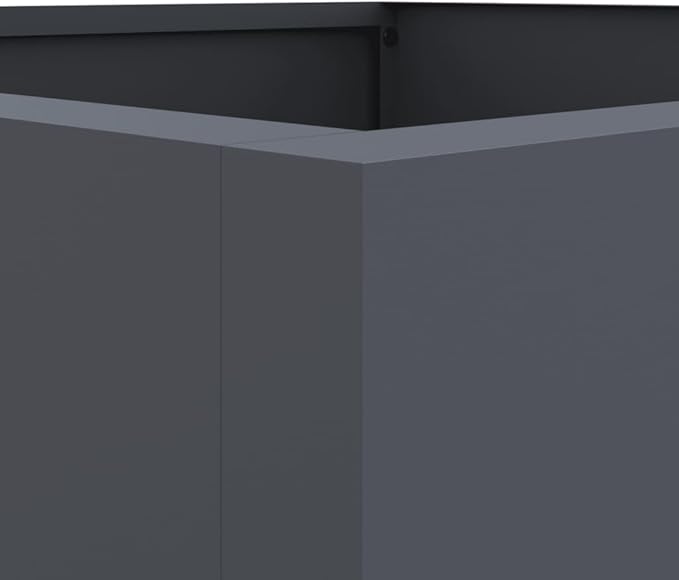 Raised Planter Anthracite Cold-Rolled Steel 29.5 in Tall Outdoor Elevated Garden Bed Box for Balcony Patio Flower &amp Vegetable Display