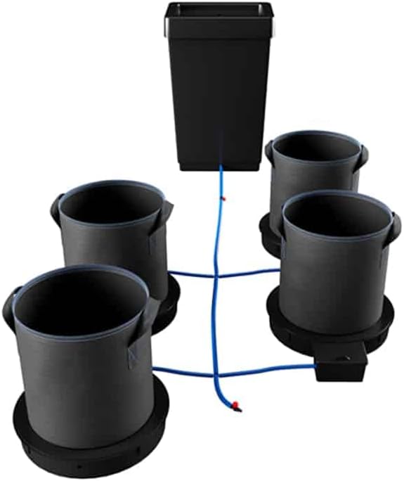 AutoPot 4 Pot XXL System with 13 gal Pots and 12.4 gal Tank - Self-Watering Gravity-Fed Hydroponic Indoor System (4Pot - 13 gal - with 12.4 gal Tank) Black