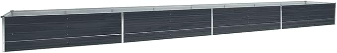 YAFF Large Anthracite Galvanized Steel Raised Garden Bed – Durable &amp Sleek 236.2 x 236.2 x 17.7 Inches Perfect for Outdoor Planting Vegetables &amp Herbs Garden &amp Balcony Use