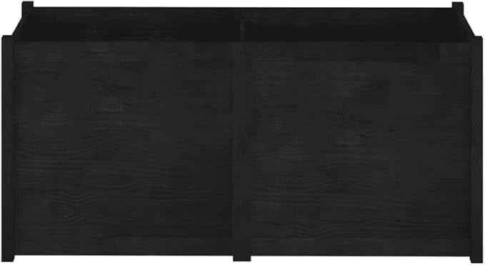 Large Rectangular Garden Planter Solid Pinewood Matte Black Finish Durable Outdoor Raised Garden Bed for Flowers Herbs Vegetables