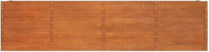 YAFF Garden Raised Bed Rusty Corten Steel 126 x 15.7 x 30.3 in Large Outdoor Planter Box for Vegetables Herbs Flowers Patio Balcony Durable