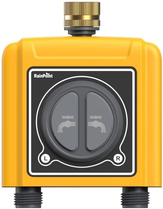 RAINPOINT WiFi Sprinkler Timer 2 Zone Smart Water Hose Timer 2 Outlet Only Without WiFi Hub Must Use with 2.4Ghz WiFi and TWG004WRF WiFi Hub (Lot Number After 202108)