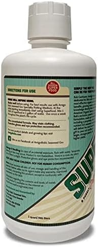 Amigo Bob's Organics 32 Ounce Superfood Organic Fertilizer Concentrate 5-in-1 Soil Amendment - Seaweed Freshwater Algae &amp Whole Fish for Any Grow Use