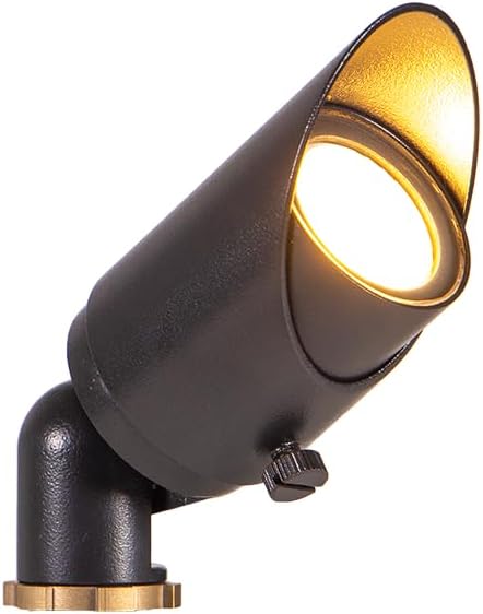 VOLT Top Dog Scotty 12V Cast Brass Mini Outdoor Spotlight (Black) for Low Voltage Landscape Lighting of Yard Lawn Garden Patio Trees &amp House