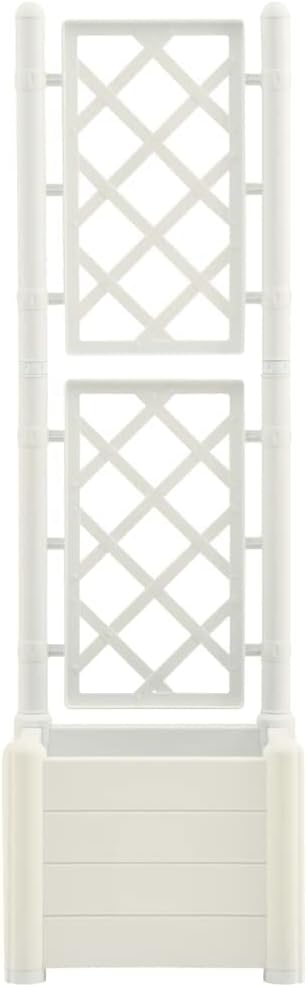 vidaXL Garden Planter White Polypropylene Medium Durable