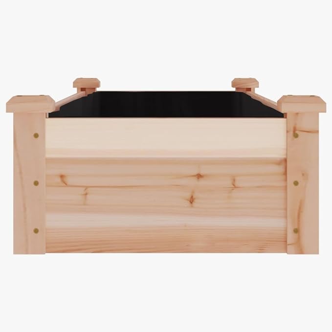 SKM Garden Raised Bed Natural Wood Solid fir Wood Non-Woven FabricBrown (Weight 9.04KG)