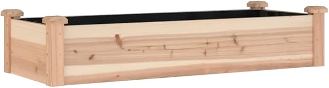 SKM Garden Raised Bed Natural Wood Solid fir Wood Non-Woven FabricBrown (Weight 9.04KG)