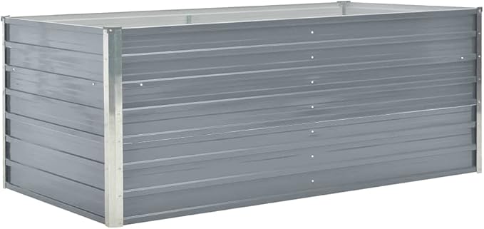 Metal Raised Garden Bed for Vegetables Outdoor Garden Raised Planter Box Backyard Patio Planter Raised Beds for Flowers Herbs Fruits Raised Garden Bed 63x31.5x17.7 Galvanized Steel Gray
