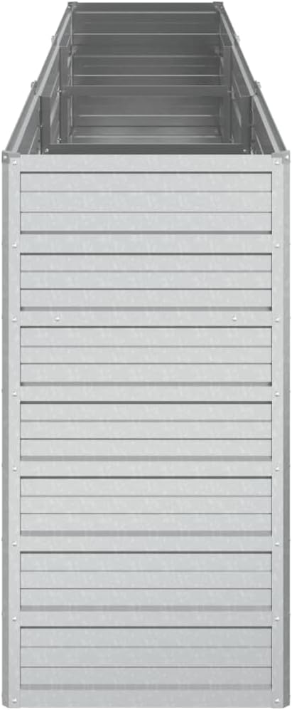 SKM Garden Raised Bed 94.5x15.7x30.3 Galvanized Steel Silver-68871026