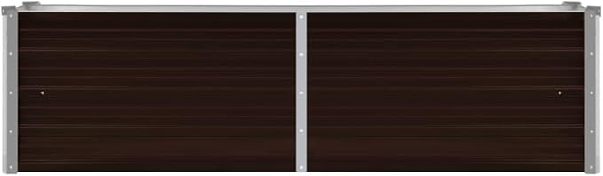 Raised Garden Bed Brown Galvanized Steel 63x15.7x17.7 inch Rectangular Outdoor Planter Box for Vegetables Herbs Flowers Durable Garden Beds