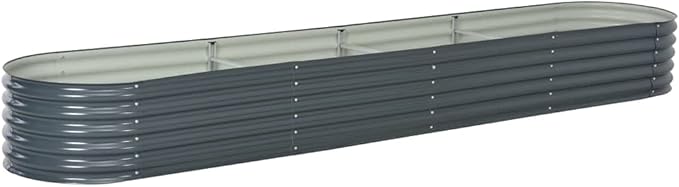 Garden Raised Bed PlanterGarden BedGalvanized Raised Garden BedPlanter Raised bedsGalvanized Planter157.5x31.5x17.3 Galvanized Steel Gray