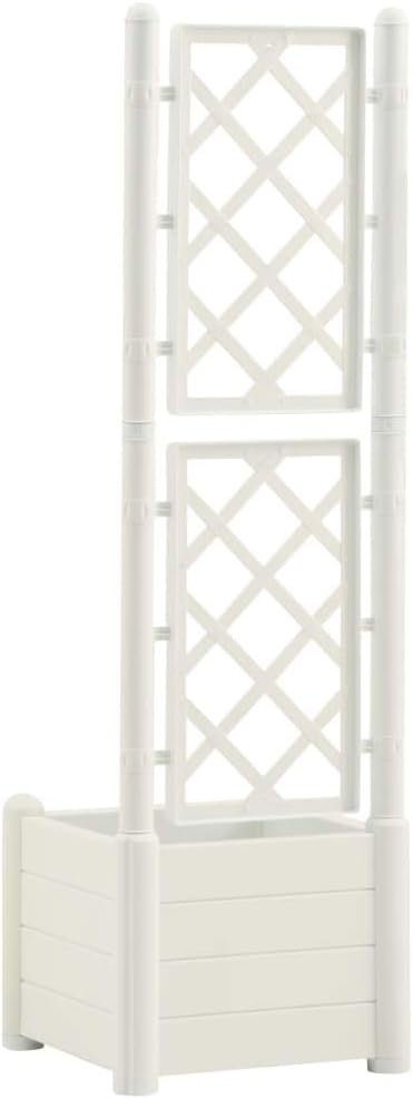 vidaXL Garden Planter White Polypropylene Medium Durable
