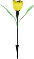 Plant Growing Lamps Solar Light Tulip Flower Lamp Multi-Color Outdoor Waterproof Garden Yard Path Lawn Insert Solar Light 10PC(Yellow)