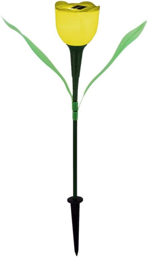 Plant Growing Lamps Solar Light Tulip Flower Lamp Multi-Color Outdoor Waterproof Garden Yard Path Lawn Insert Solar Light 10PC(Yellow)