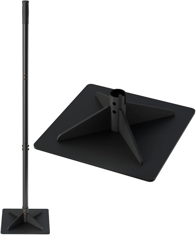 Thickened Garden Steel Tamper with 47 inch Adjustable Handle &amp Rubber Grip 10x10 Heavy Duty Soil Tamper Tool for Ground &amp Gravel Leveling Steel Dirt Compactor for Yard Sand Driveway