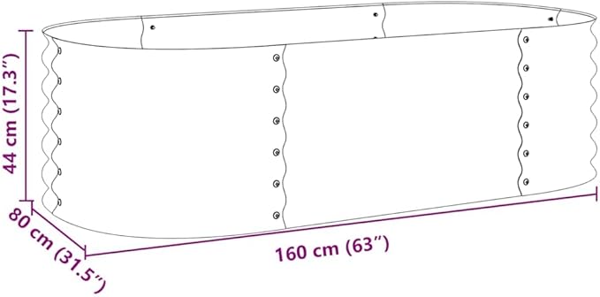 Garden Raised Bed Grey Galvanized Steel Planter Box 63x31.5x17.3 Inch Outdoor Rectangular Elevated Garden Bed for Vegetables Flowers Herbs Durable Construction