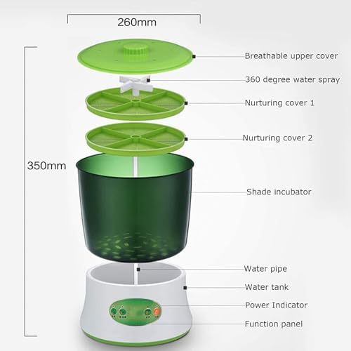 Automatic Germination Machine - 3-Layer Watering Incubator for Sprouting Seeds and Bean Sprouts in Home Kitchen