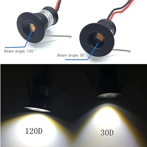 4PCS 1W LED Recessed Spotlight - IP65 Waterproof Mini Beam Light for Landscape Kitchen &amp Stairs Black Shell 120° Wide Angle Hidden Design 12V Accent Lighting