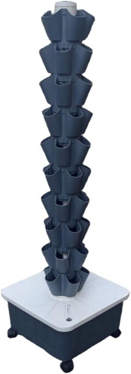 Hydroponic Growing Tower System with Hydrating Pump and Timer for Vertical Home Garden Cultivation of Herbs Fruits and Vegetables