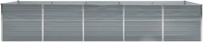 Garden Raised Bed Galvanized Steel 157.5x31.5x30.3 Gray