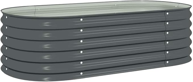 63 x 31.5 x 17.3 in Galvanized Steel Rectangular Raised Garden Bed Modern Grey Planter Box for Vegetables Herbs &amp Flowers Sturdy Elevated Outdoor Box for Balcony Patio Yard