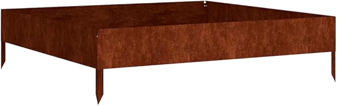 Corten Steel Garden Raised Bed Corten Steel Garden Bed Planter Box for Flowers Plants 39.4x39.4x10.2-660
