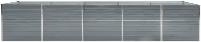 Garden Raised Bed Galvanized Steel 157.5x31.5x17.7 Gray