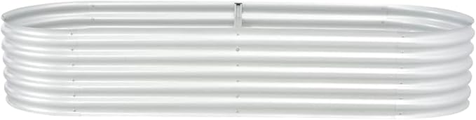 Garden Raised Bed Large Galvanized Steel Planter for DIY Enthusiasts Silver Rectangular Design for Outdoor Gardens Balconies or Patios