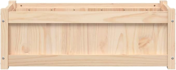 Large 35.4x35.4x12.2 Raised Garden Bed Solid Pine Raised Planter Box Rustic Brown Patio Planter for Outdoor Vegetable Flower &amp Herb Gardening