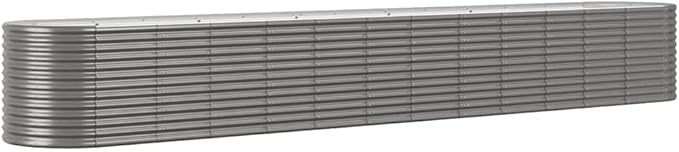 SKM Patio Raised Bed Powder-Coated Steel 201.6x31.5x26.8 Gray (31.86 KG/70.092 LBS)