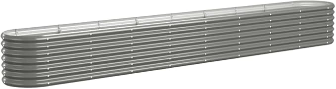 SKM Patio Raised Bed Powder-Coated Steel 130.7x15.7x14.2 Gray (9.5 KG/20.9 LBS)