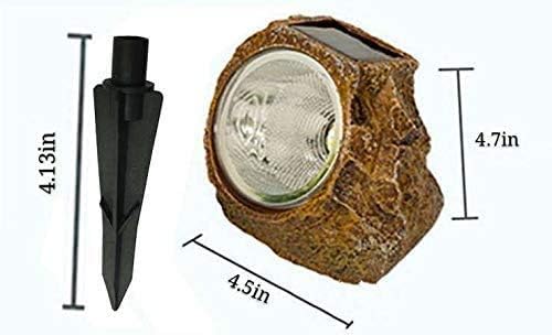 SunKite Solar Powered Rock Light 4 Pack 10 LED Waterproof Garden Stone Lights Outdoor Landscaping Spotlights Yard Patio Pathway Driveway Landscape Rock